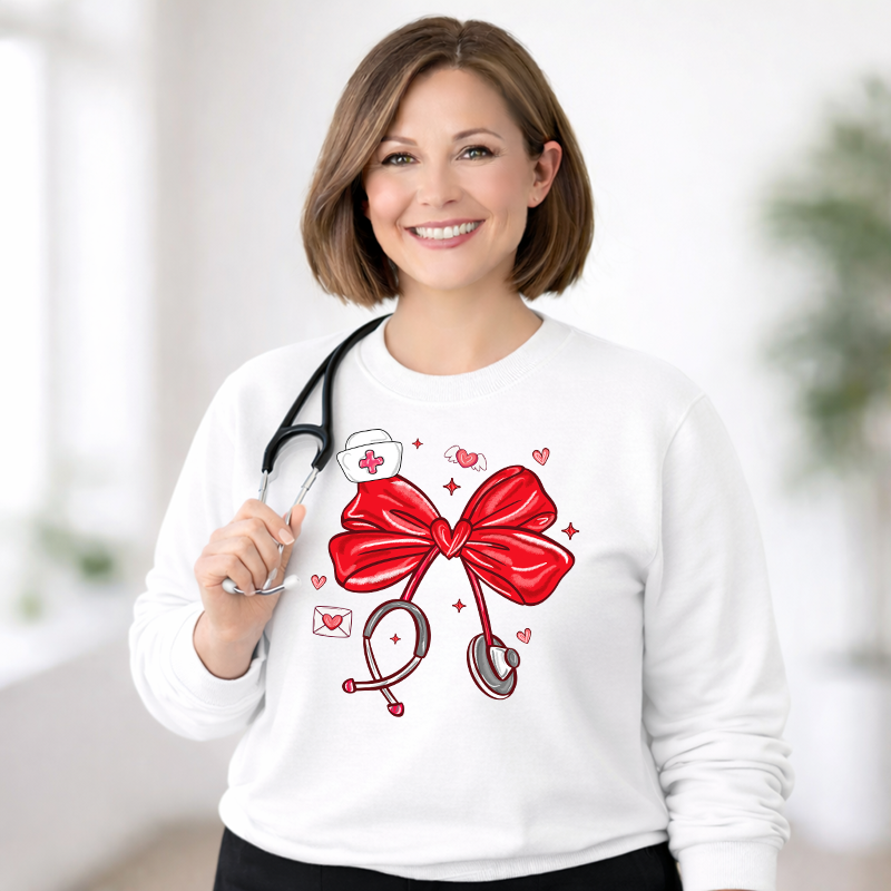 Preppy Coquette Nurse Bow Transfer