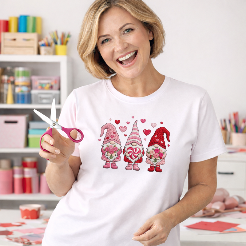 Preppy Valentines Gnome Trio Transfer