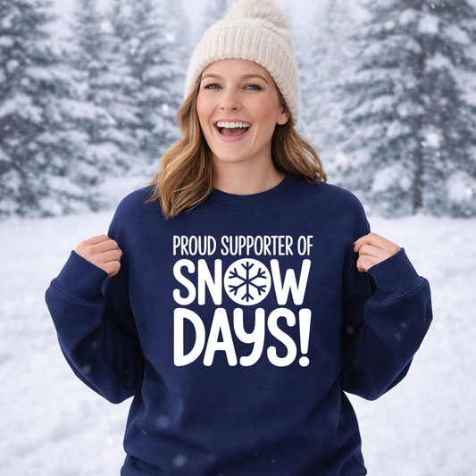 Proud Support Of Snow Days Modern Font Transfer