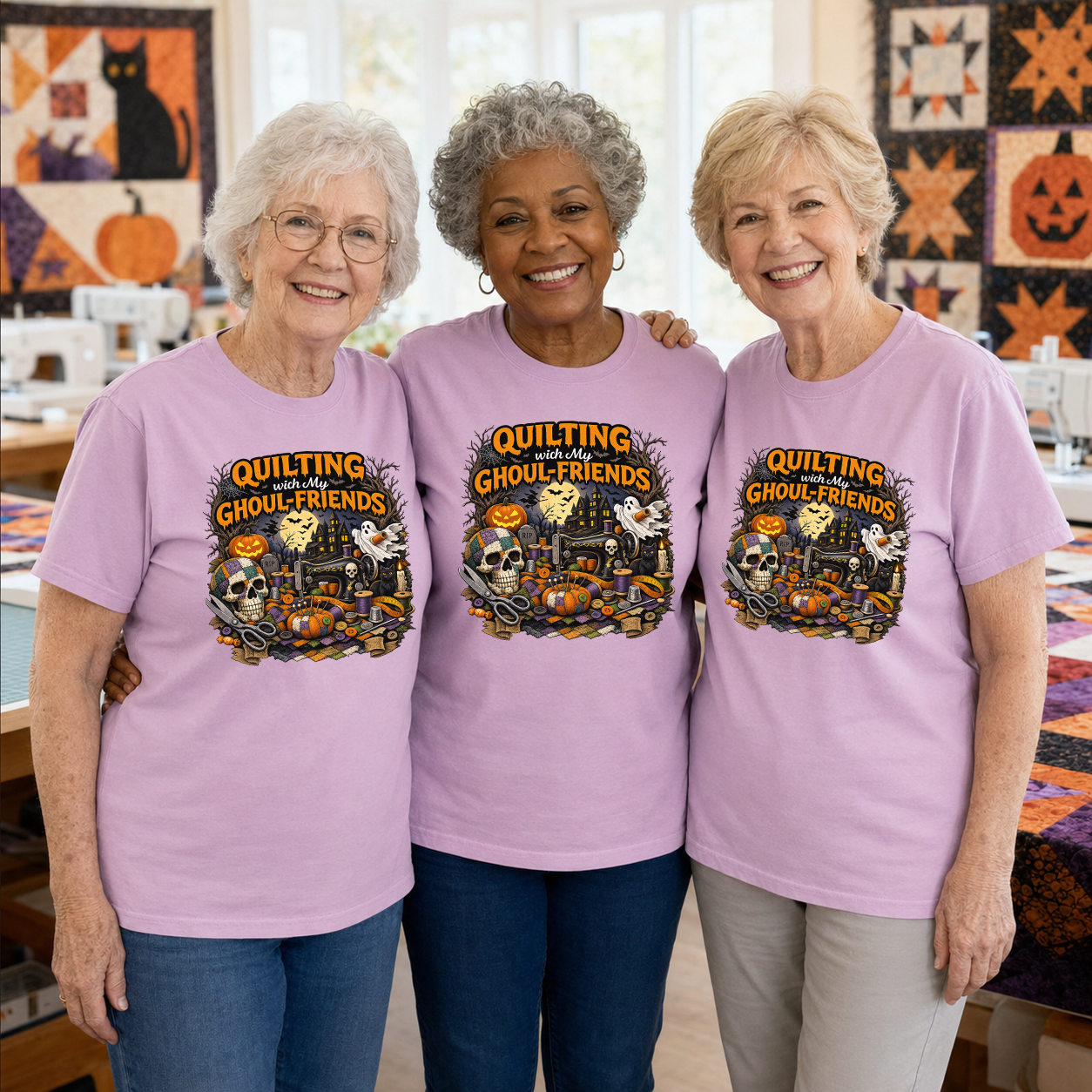 Quilting With My Ghoul-friends Transfer