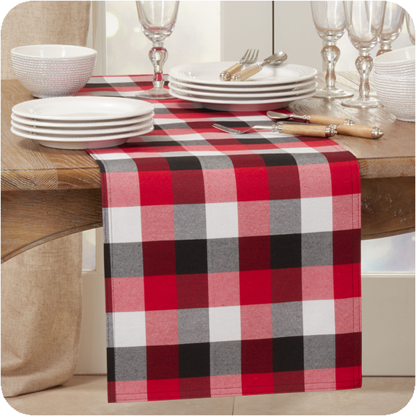 Red & Black Buffalo Plaid Tablerunner