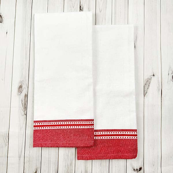 Wide Dobby Border Kitchen Towels