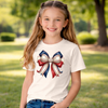 Red & Navy Coquette Baseball Bow Transfer