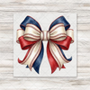 Red & Navy Coquette Baseball Bow Transfer