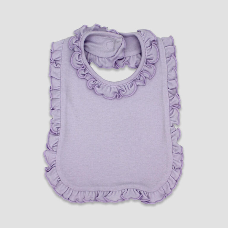 Ruffled Bib and Burp Cloth