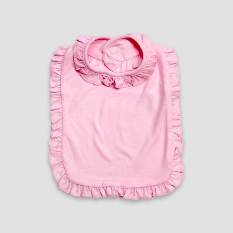 Ruffled Bib and Burp Cloth