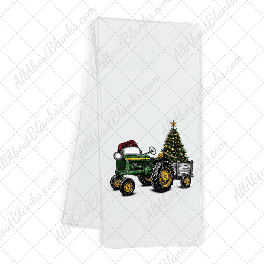 Santa Hat On John Deere DTF Transfer