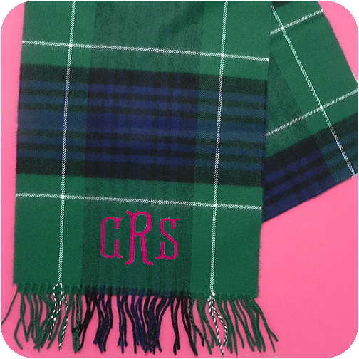 Cashmere Scarf - Navy Scottish Plaid