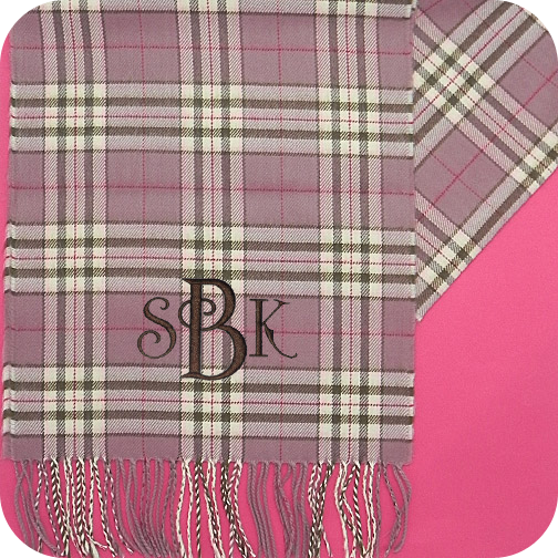 Cashmere Scarf - Rose Brown Burberry Plaid