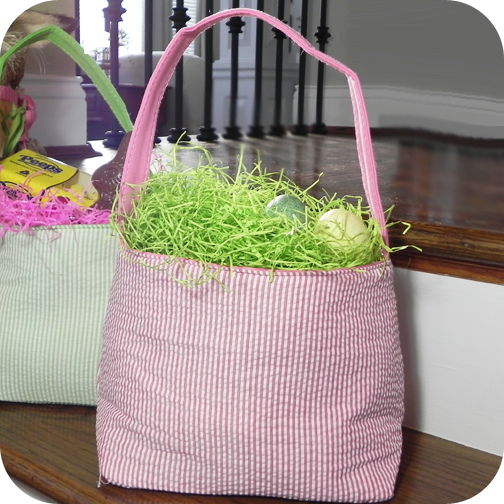 Seersucker Easter Bucket - Pink