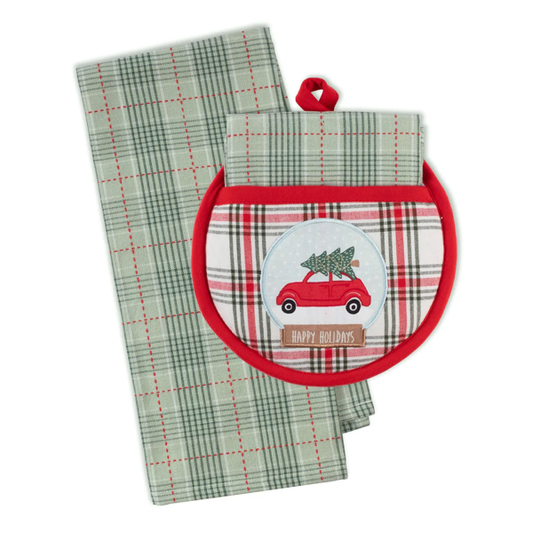 Snowglobe Potholder and Towel Set