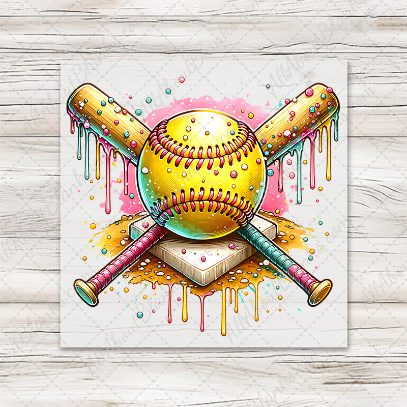 Softball Homeplate Ice Cream Transfer