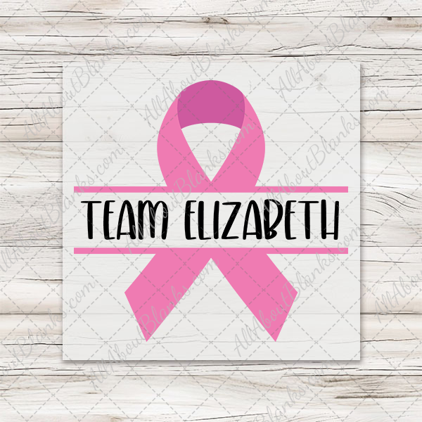 CUSTOM PERSONALIZED Split Pink Ribbon Transfers
