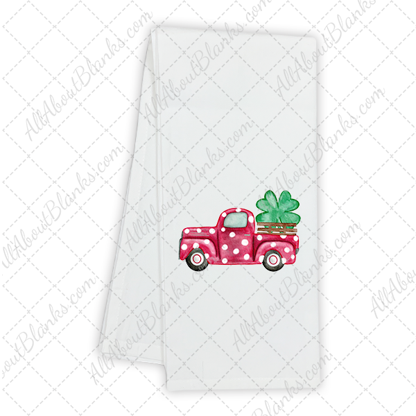 St Patricks Day Red Truck Shamrock DTF Transfer