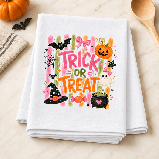 Striped Brushstroke Trick Or Treat Transfer