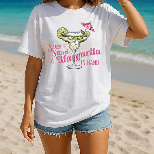 Sun Sand & Margarita Transfer - T-SHIRT SIZE