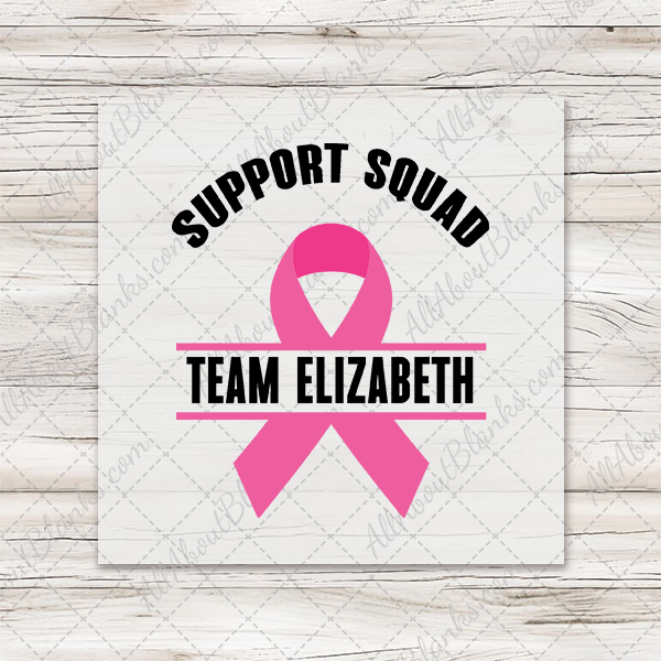 CUSTOM PERSONALIZED Fight Breast Cancer Flag Support Squad Transfers