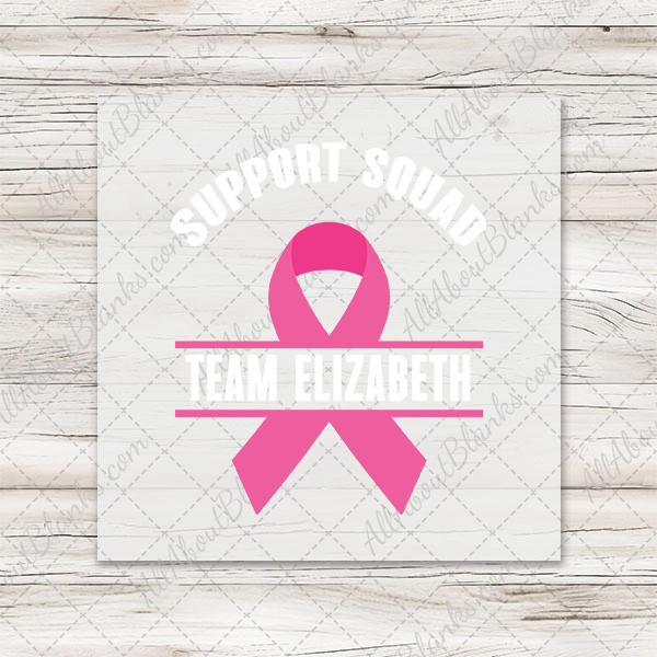 CUSTOM PERSONALIZED Fight Breast Cancer Flag Support Squad Transfers