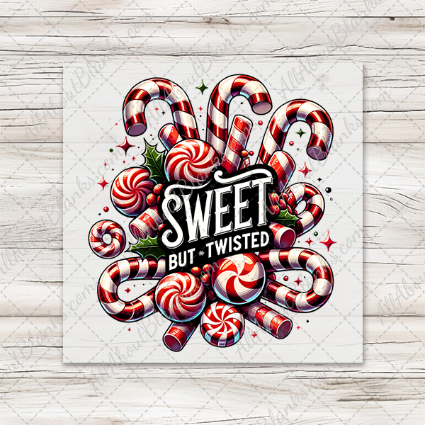 Sweet But Twisted Candy Canes DTF Transfer