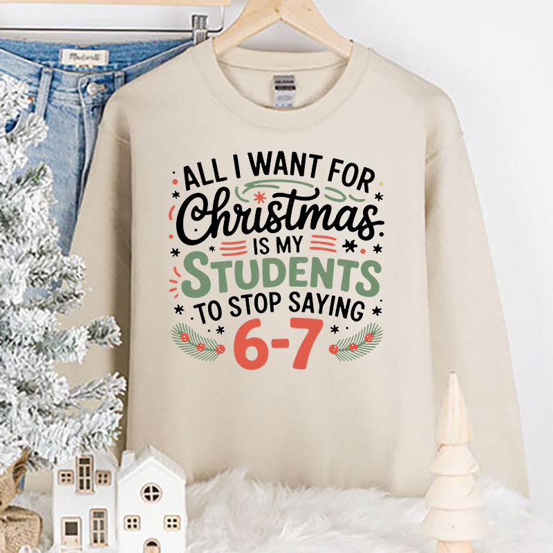 Teacher All I Want For Christmas 67 Preppy Transfer