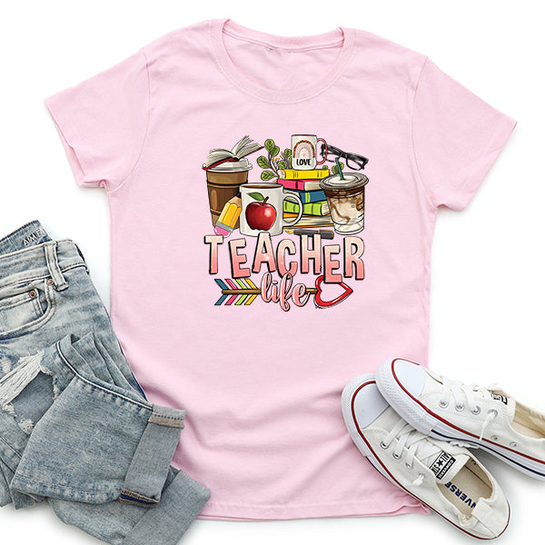 Teacher Life DTF Transfer - T-SHIRT SIZE