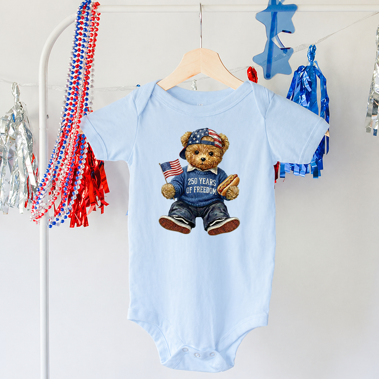 Teddy Bear 250th Transfer - T-SHIRT SIZE