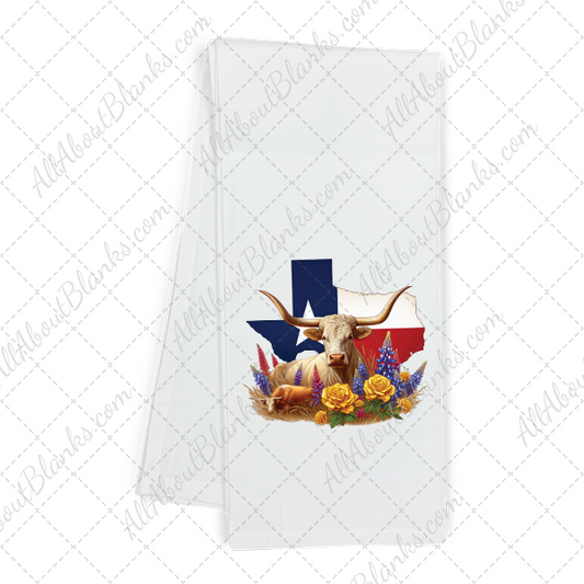 Texas State Collage Flag With Longhorn Transfer
