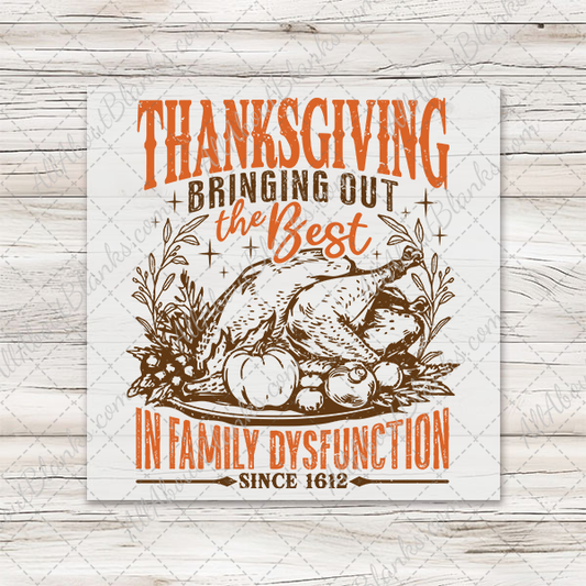 Thanksgiving Family Dysfunction - T-SHIRT SIZE