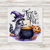 Time To Stir The Pot Halloween Raccoon Transfer