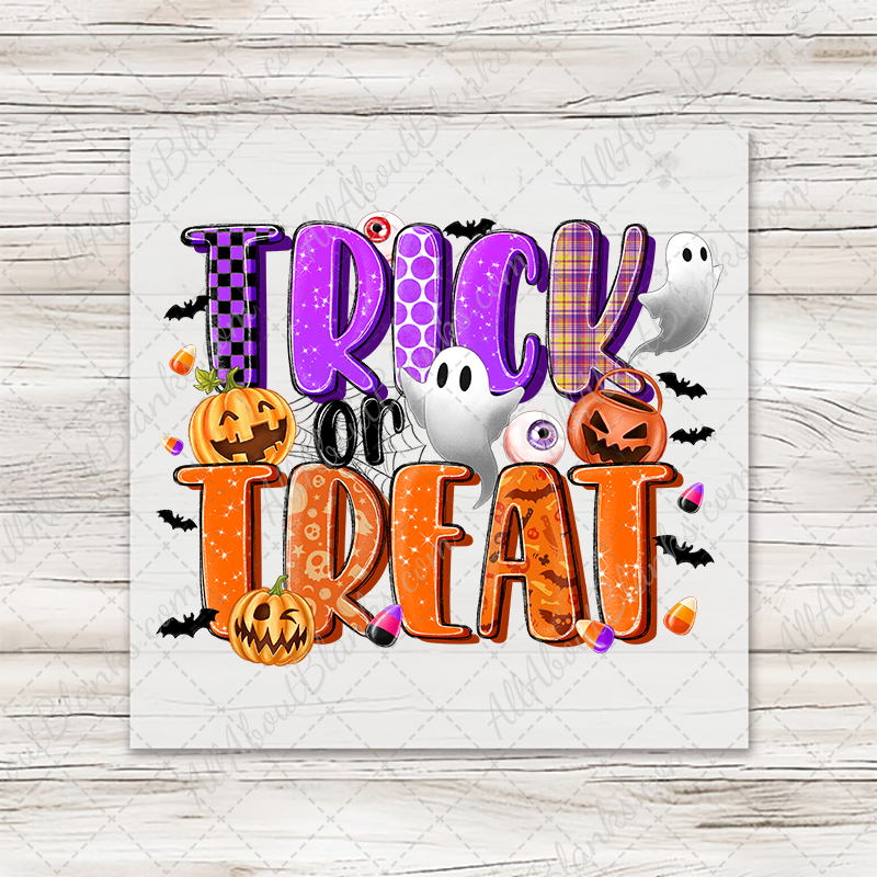 Trick Or Treat - Purple & Orange Transfer