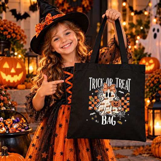 Trick Or Treat Bag - Girl Ghost Transfer
