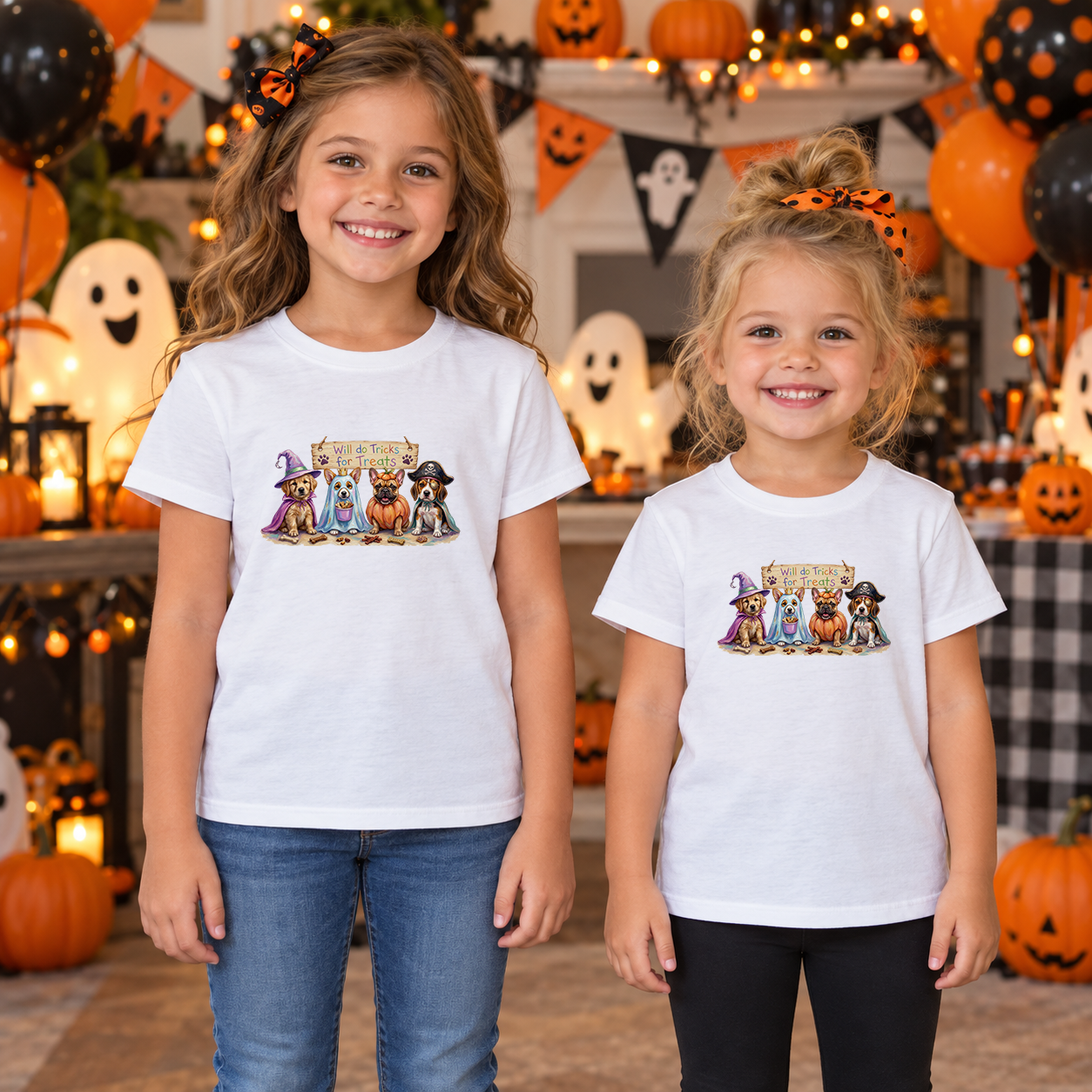 Tricks For Treats Halloween Pups Transfer