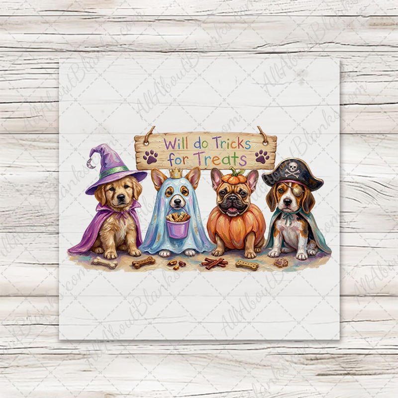 Tricks For Treats Halloween Pups Transfer