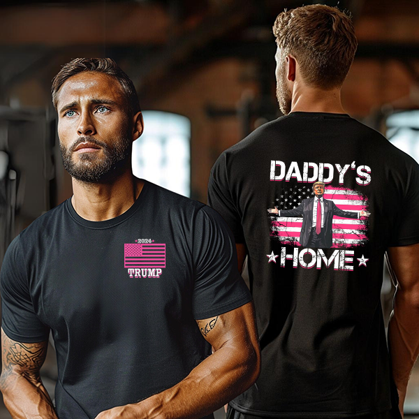 Trump Daddys Home Pink Flag DTF Transfer - T-SHIRT SIZE