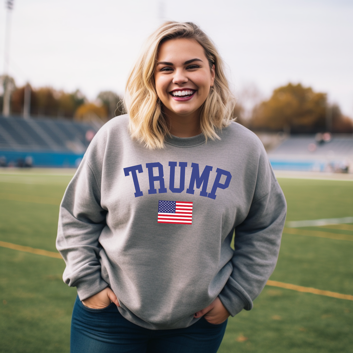 Trump Varsity And Flag DTF Transfer - T-SHIRT SIZE