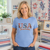 USA 250th Years Of Freedom Faux Yarn Transfer - T-SHIRT SIZE