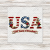 USA 250 Years Of Freedom Faux Yarn Transfer