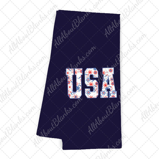 USA Retro Flowers DTF Transfer - TOWEL SIZE