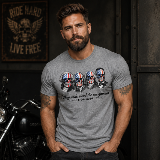 Patriotic Skeletons They Understood The Assignment Transfer - T-SHIRT SIZE
