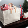 Canvas Utility Tote with Leather Handles