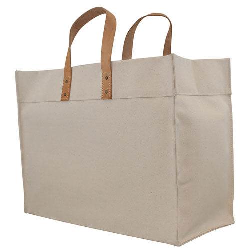 Canvas Utility Tote with Leather Handles