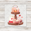 Valentines Short Cupcake Tiered Tray DTF Transfer