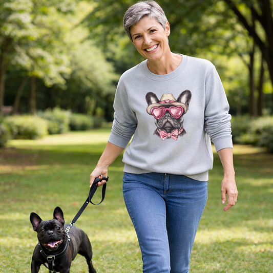 Valentines Frenchie Heart Sunglasses Transfer