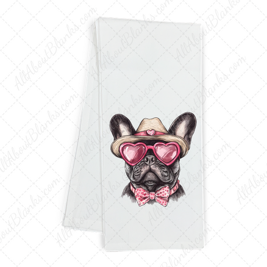 Valentines Frenchie Heart Sunglasses Transfer