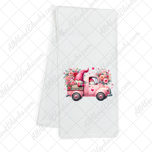 Valentine Gnome Pink Truck DTF Transfer