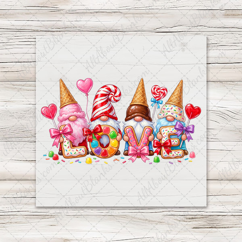 Valentines Sugar Love Gnomes Transfer