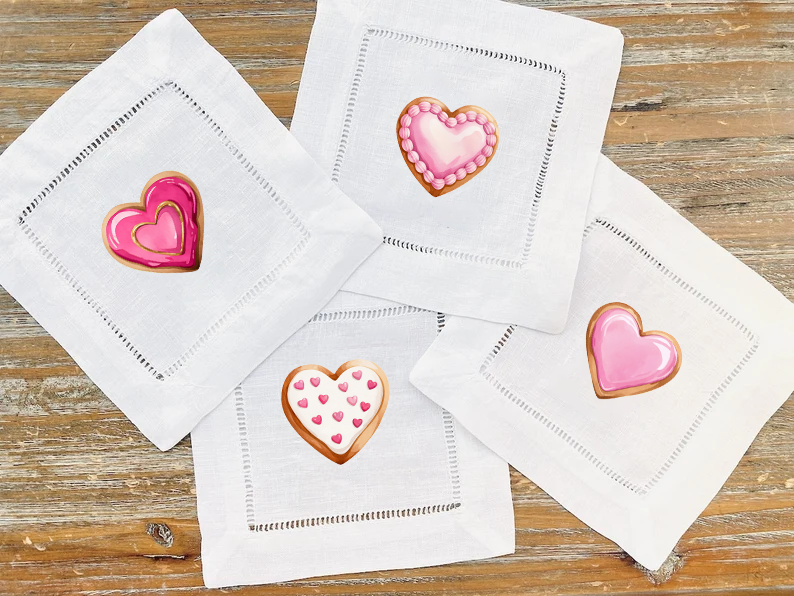 Valentines Cookies - COCKTAIL NAPKIN SIZE