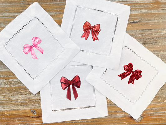 Valentine's Coquette Bows - COCKTAIL NAPKIN SIZE