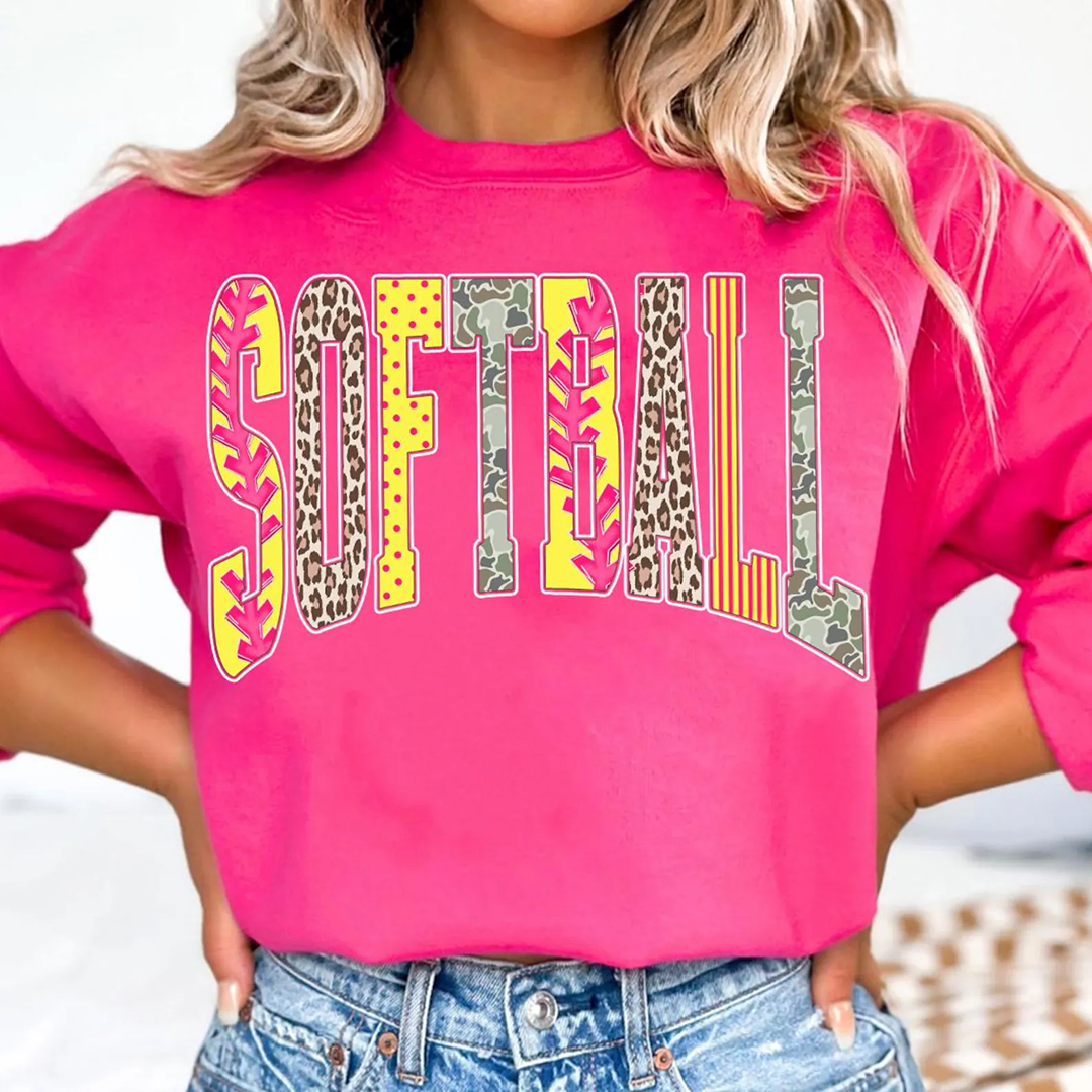 Varsity Style Softball Multi Colors Transfer