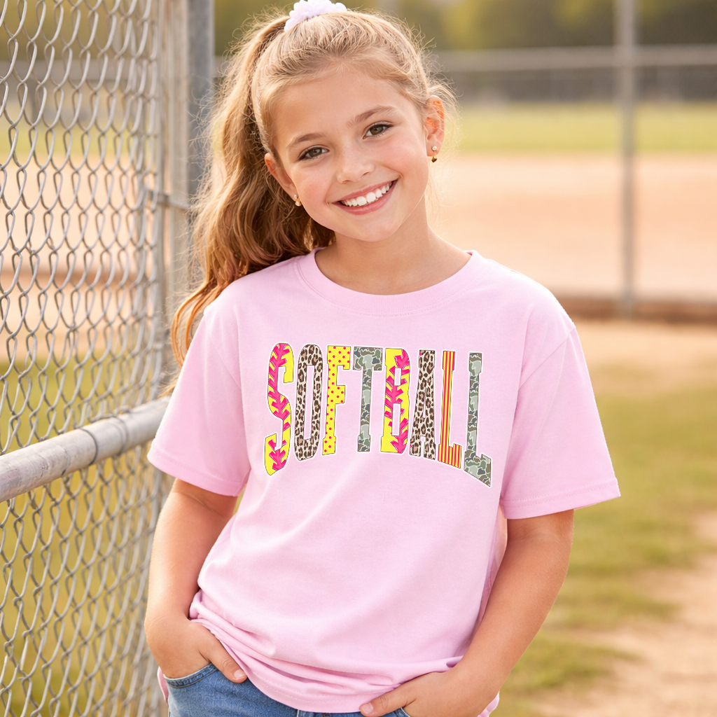 Varsity Style Softball Multi Colors Transfer